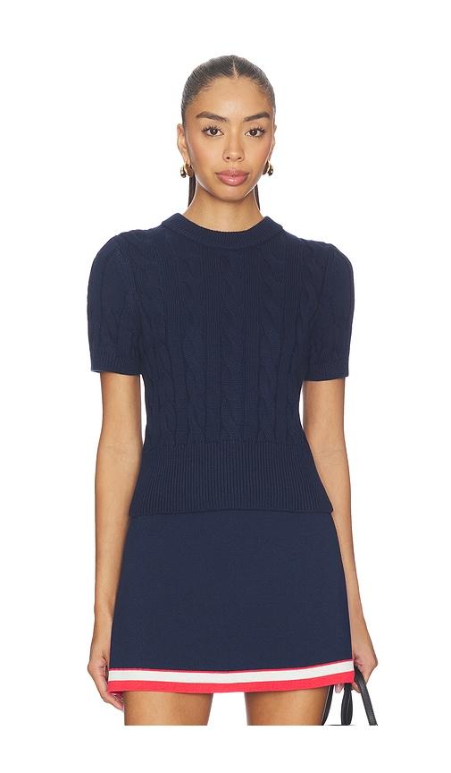 525 america sky cable crew neck pullover in navy.