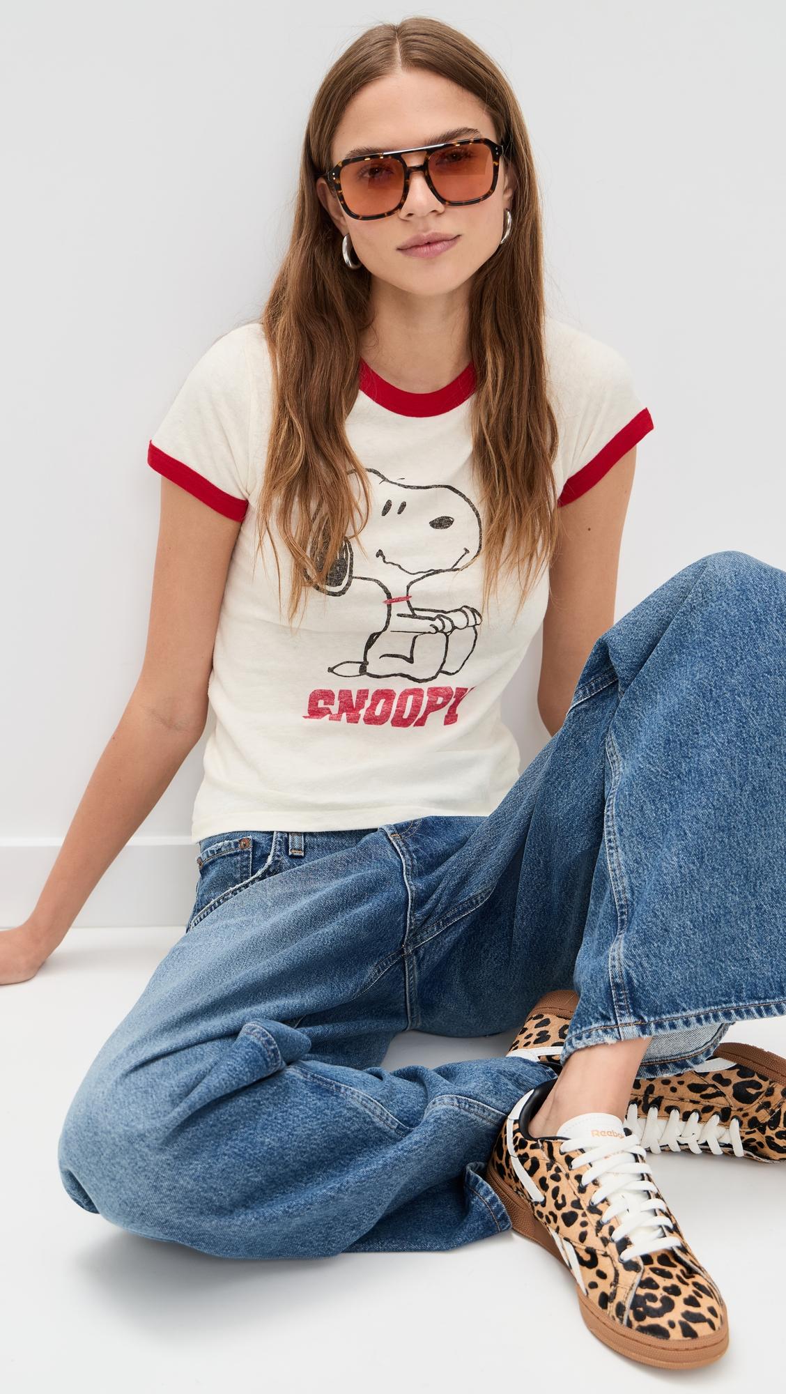 60s snoopy slim ringer tee