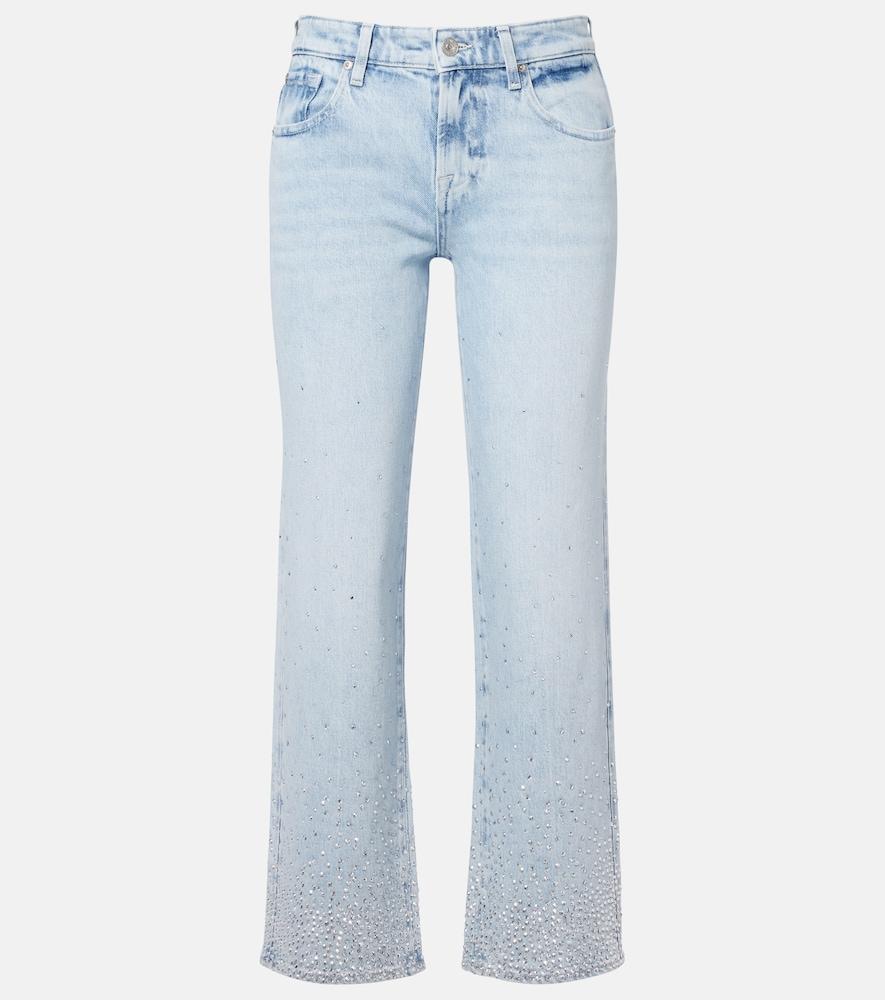 7 for all mankind calie embellished straight jeans