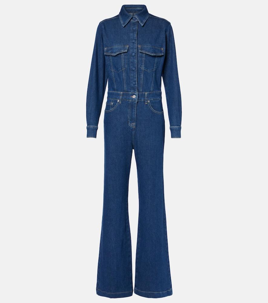 7 for all mankind flared denim jumpsuit