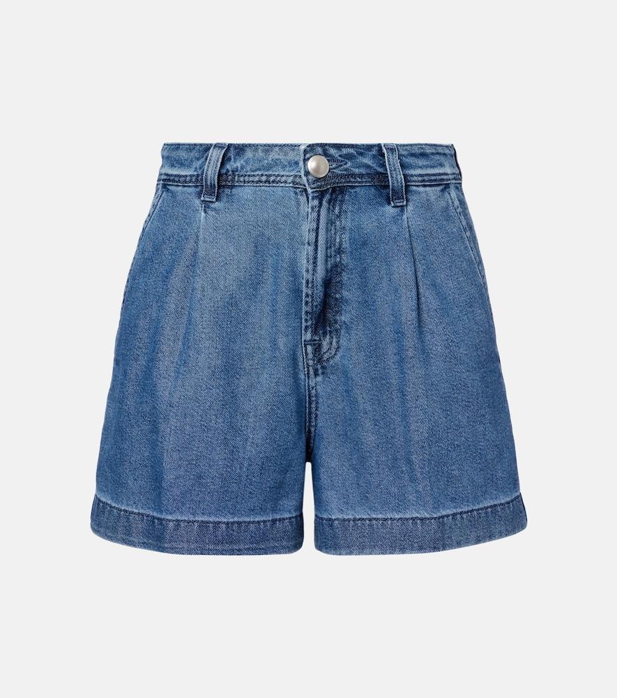 7 for all mankind hilo pleated denim shorts