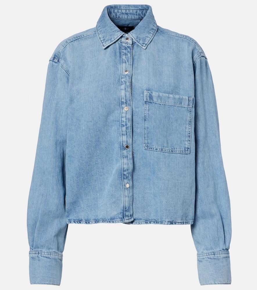 7 for all mankind ivy cotton and linen denim shirt