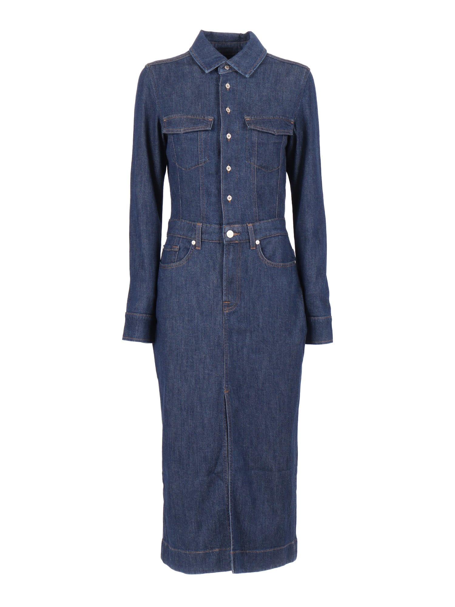 7 for all mankind l/s maxi dress halona