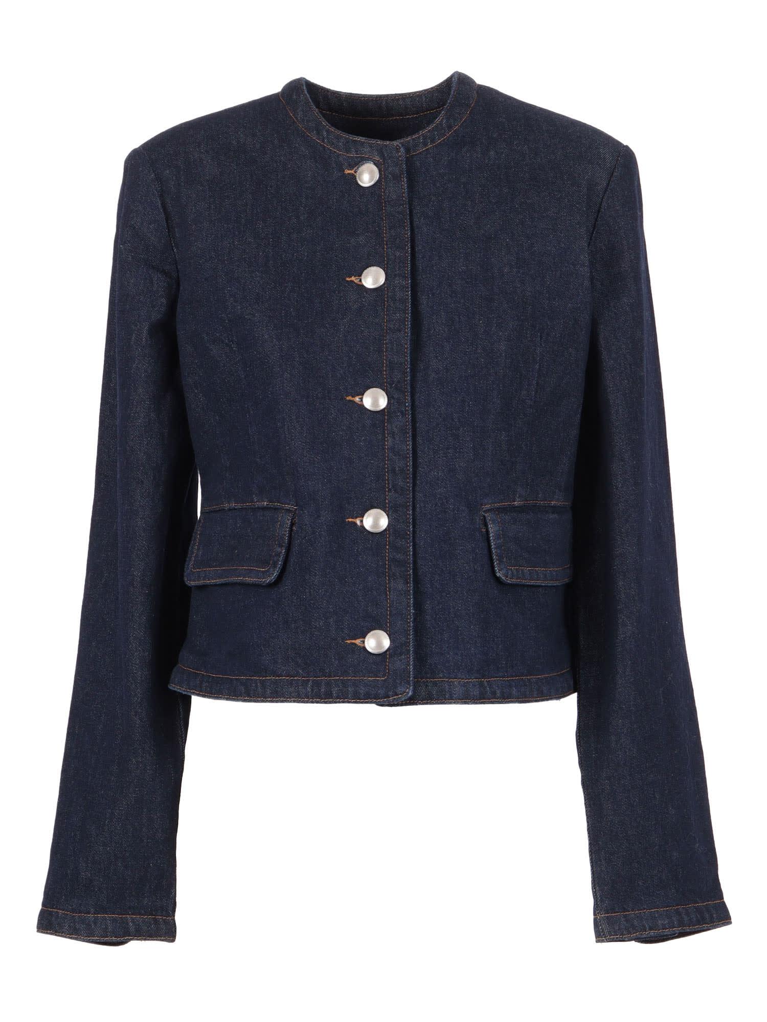 7 for all mankind lady jacket smoove with exposed buttons