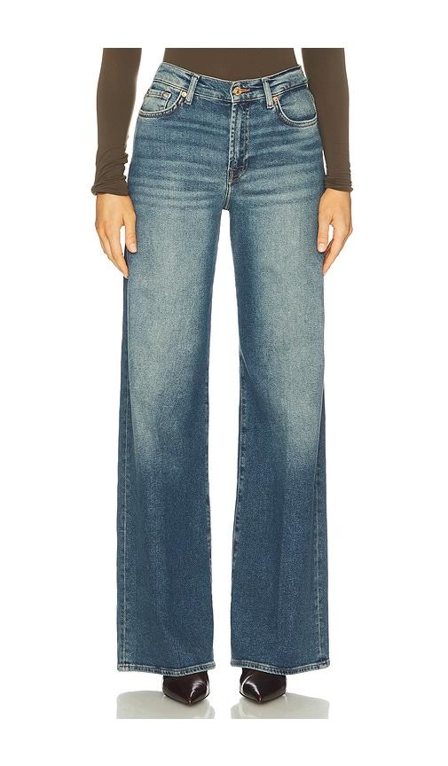 7 for all mankind lotta wide leg jeans in blue.
