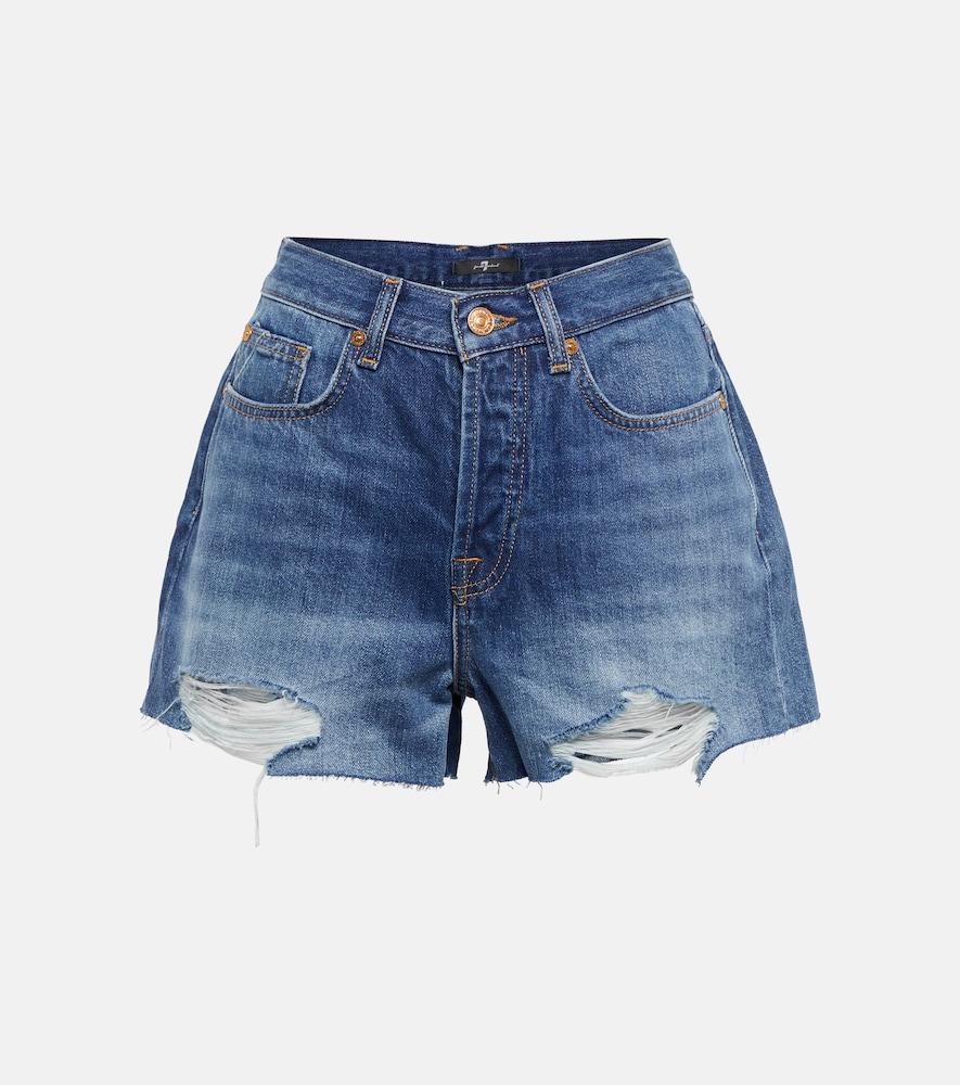 7 for all mankind monroe distressed denim shorts