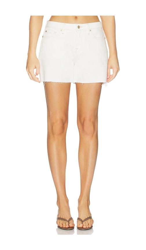 7 for all mankind monroe long shorts in white.