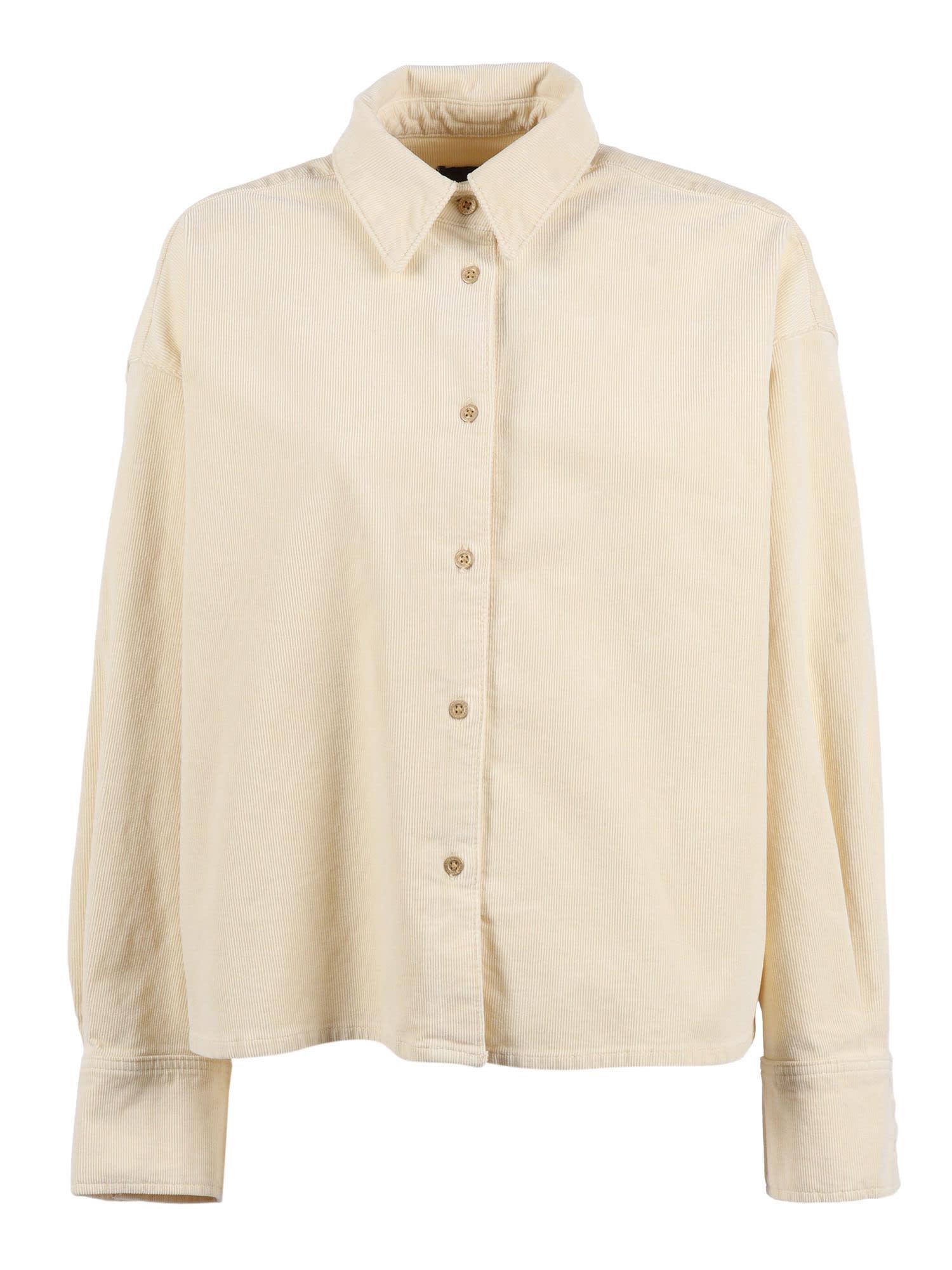 7 for all mankind nina cropped shirt corduroy eggshell