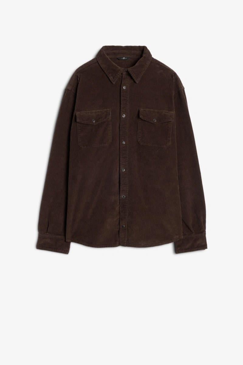 7 for all mankind overshirt corduroy coffee bean