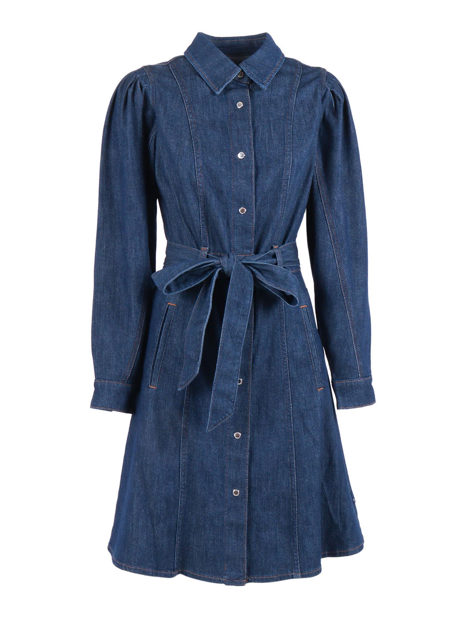 7 for all mankind puff sleeves dress short halona