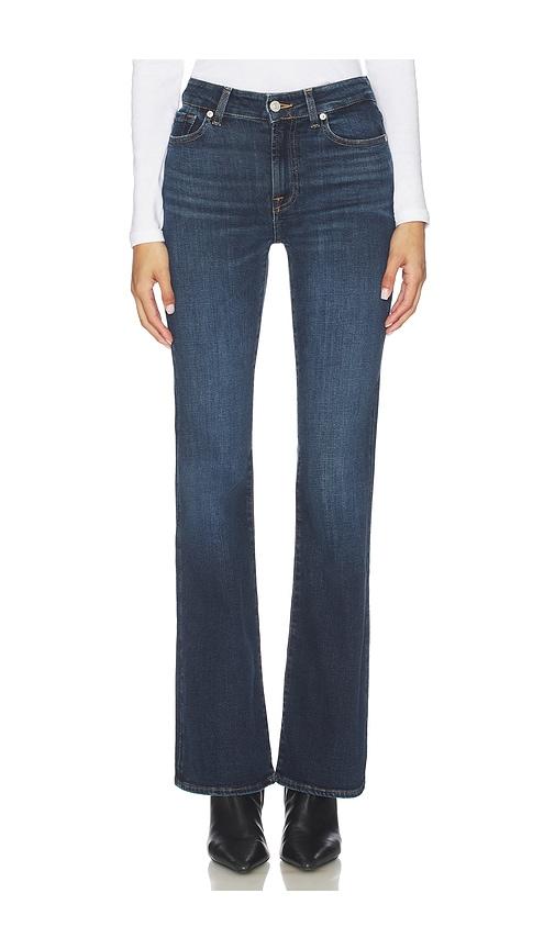 7 for all mankind the leggy bootcut jeans in blue.