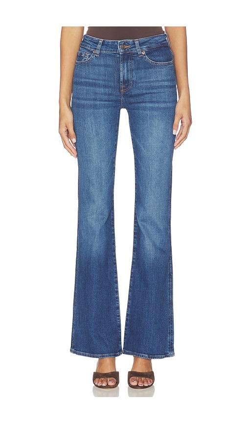 7 for all mankind the leggy bootcut jeans in blue.