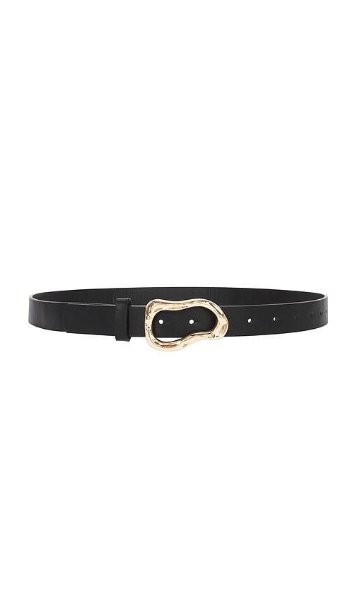 8 other reasons abstract buckle belt in black.