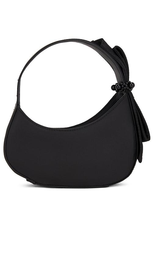 8 other reasons bow shoulder bag in black.