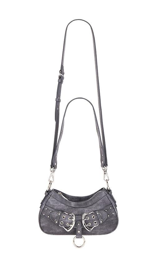 8 other reasons buckle bag in charcoal.