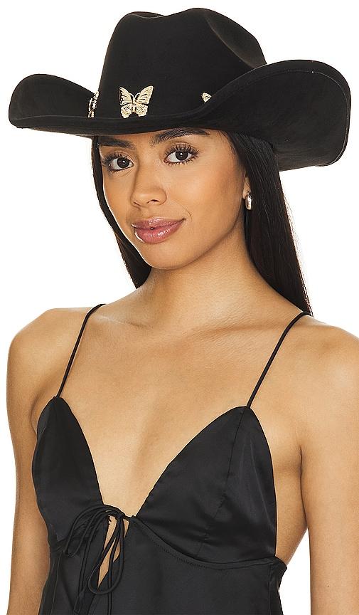 8 other reasons butterfly cowboy hat in black.