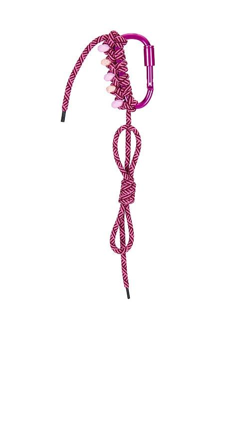 8 other reasons carabiner bag charm in pink.