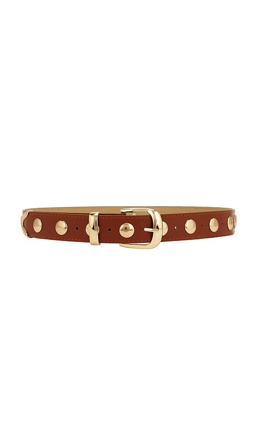 8 other reasons faux leather belt in brown.