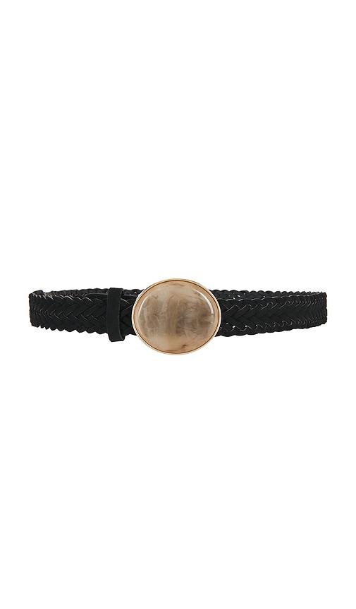 8 other reasons faux nappa belt in black.