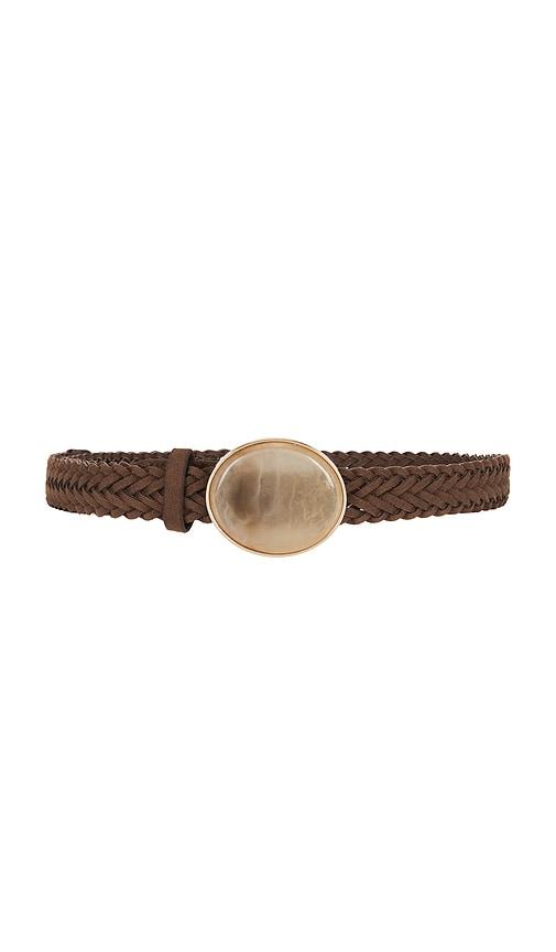 8 other reasons faux nappa belt in brown.