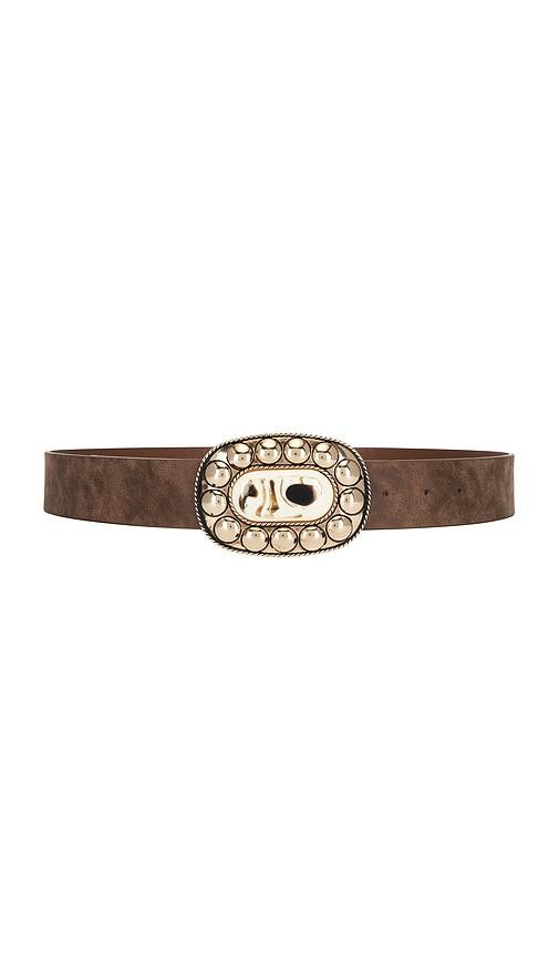 8 other reasons faux nappa belt in brown.