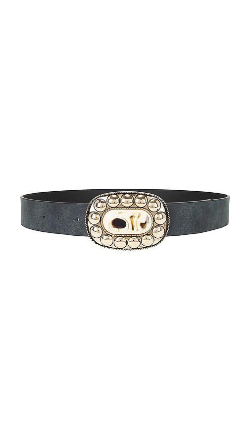 8 other reasons faux nappa belt in metallic gold.