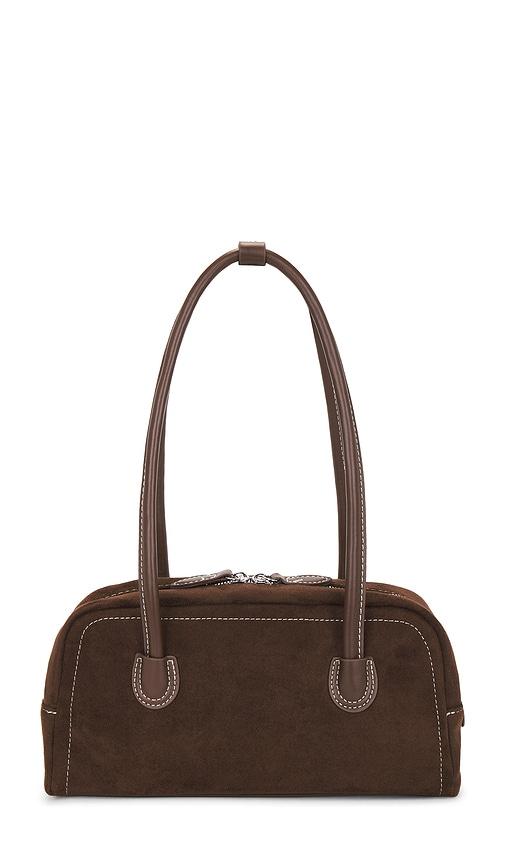 8 other reasons faux suede leather shoulder bag in brown.