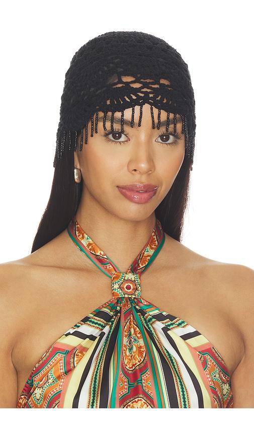 8 other reasons hand-crocheted beanie in black.