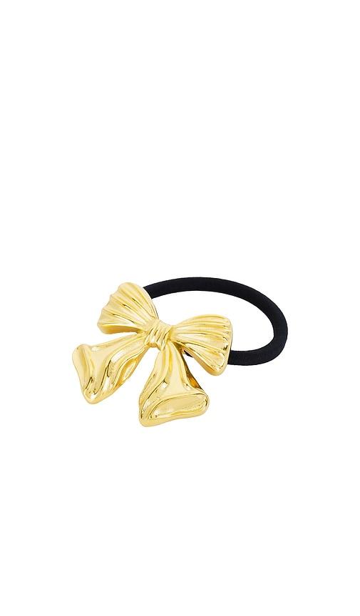 8 other reasons lacey ribbon hair tie in metallic gold.