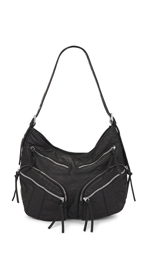 8 other reasons leather shoulder bag in black.