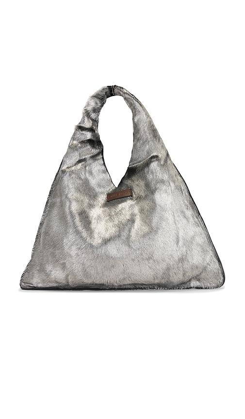 8 other reasons luxe hobo slouch bag in metallic silver.