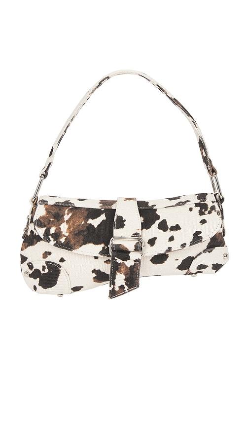 8 other reasons printed shoulder bag in cream,brown.