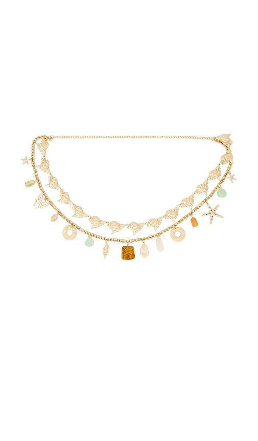 8 other reasons shelly chain belt in metallic gold.