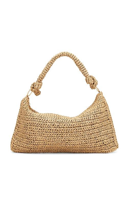 8 other reasons shelly crochet bag in tan.
