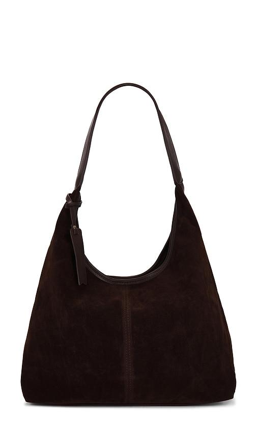 8 other reasons slouch suede bag in chocolate.