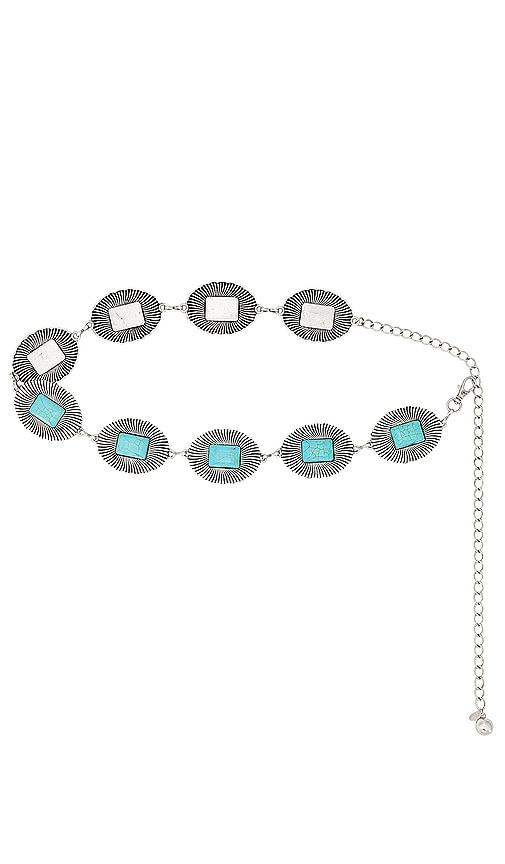 8 other reasons western chain belt in metallic silver.