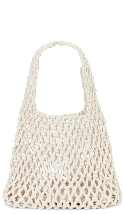 8 other reasons woven bag in white.