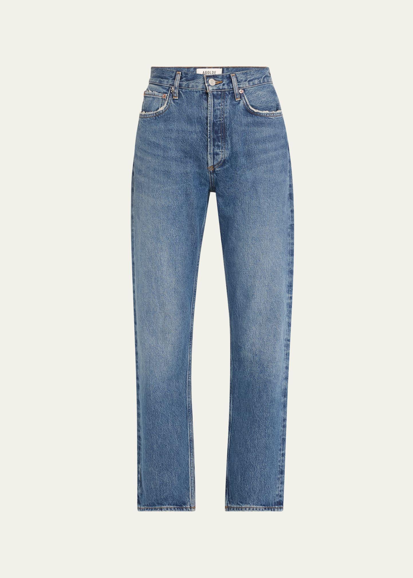 90's pinch waist high-rise straight jeans