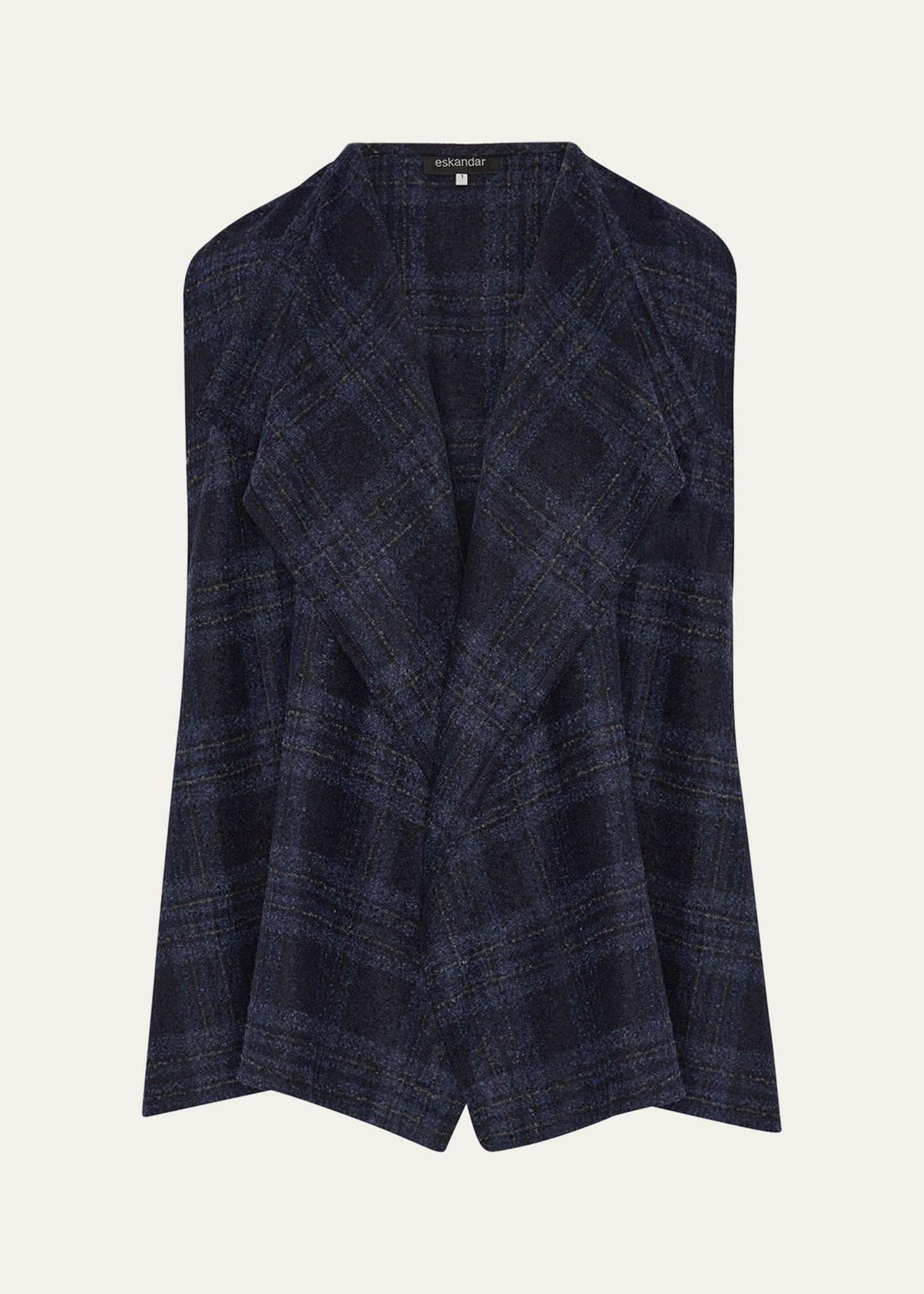 a-line drape front waistcoat (mid plus length)