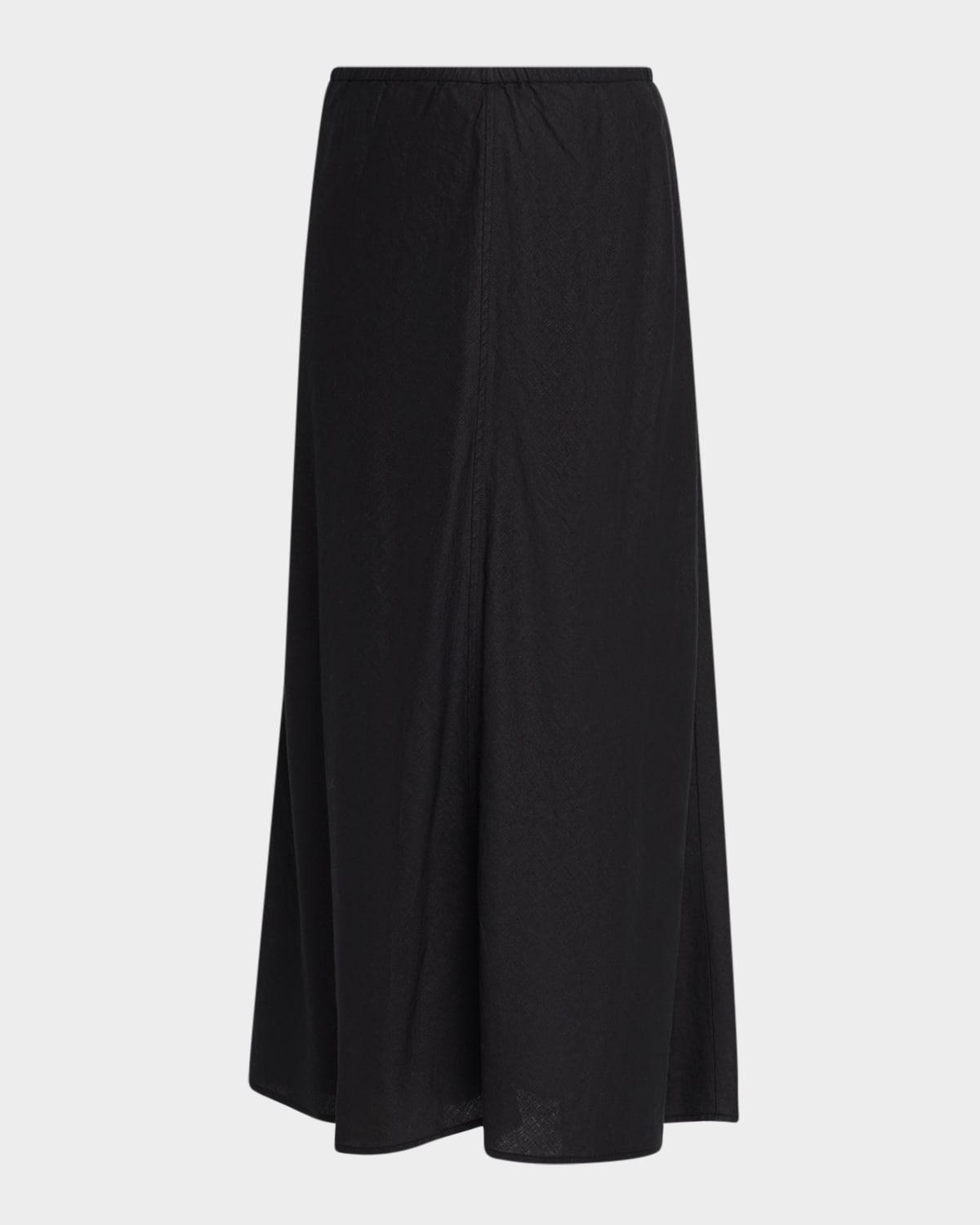 a-line organic linen midi skirt
