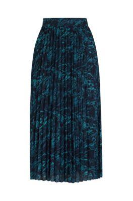 a-line pliss skirt in regular fit with seasonal print- patterned women's a-line skirts