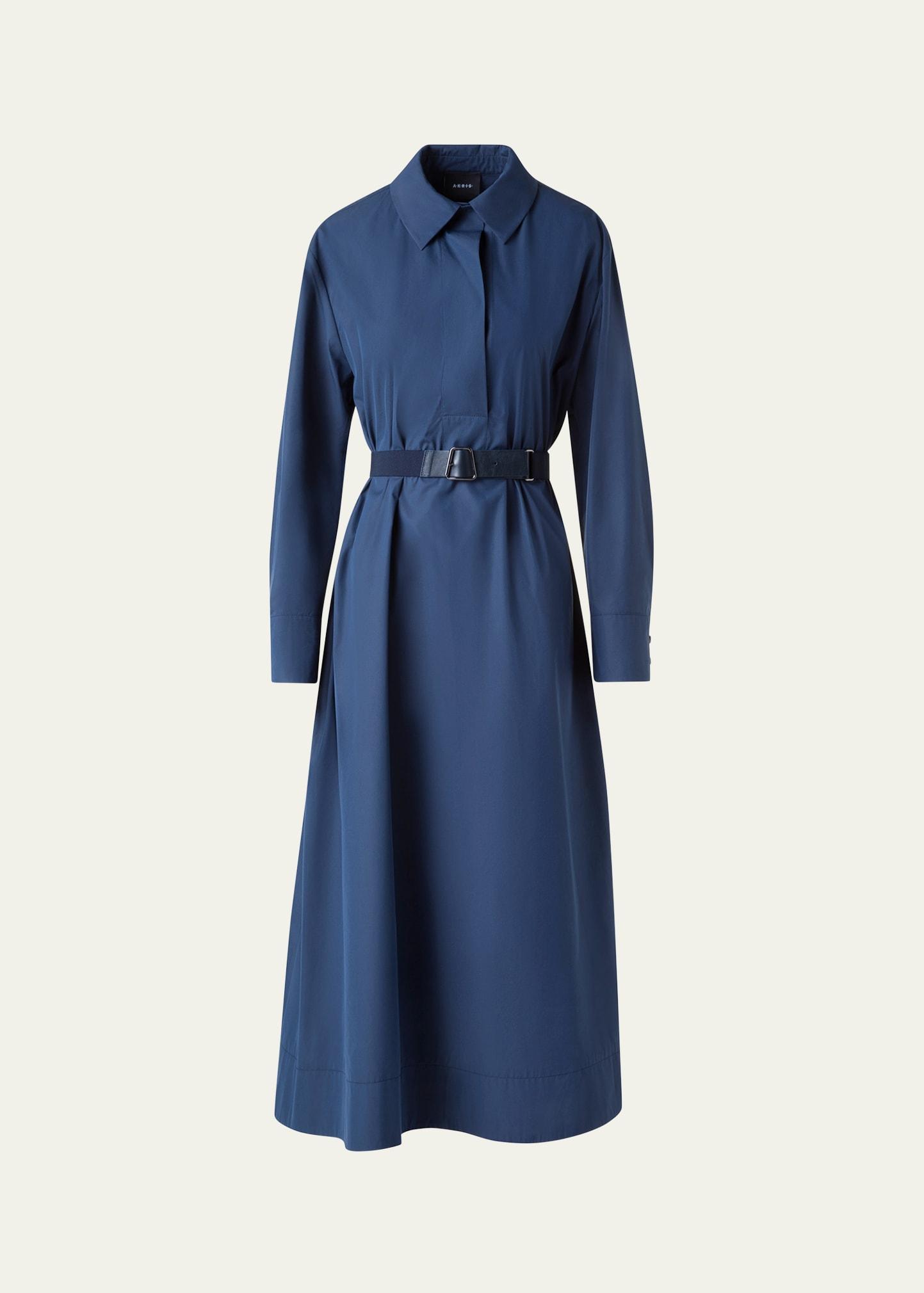 a-line poplin midi dress