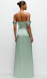 a-line satin maxi dress with convertible off-the-shoulder or strapless looks