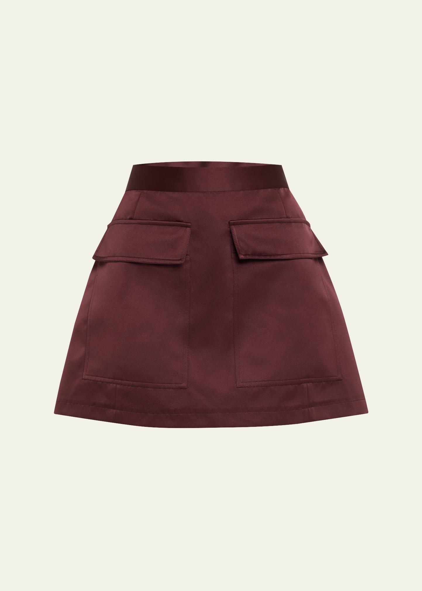 a-line satin mini skirt