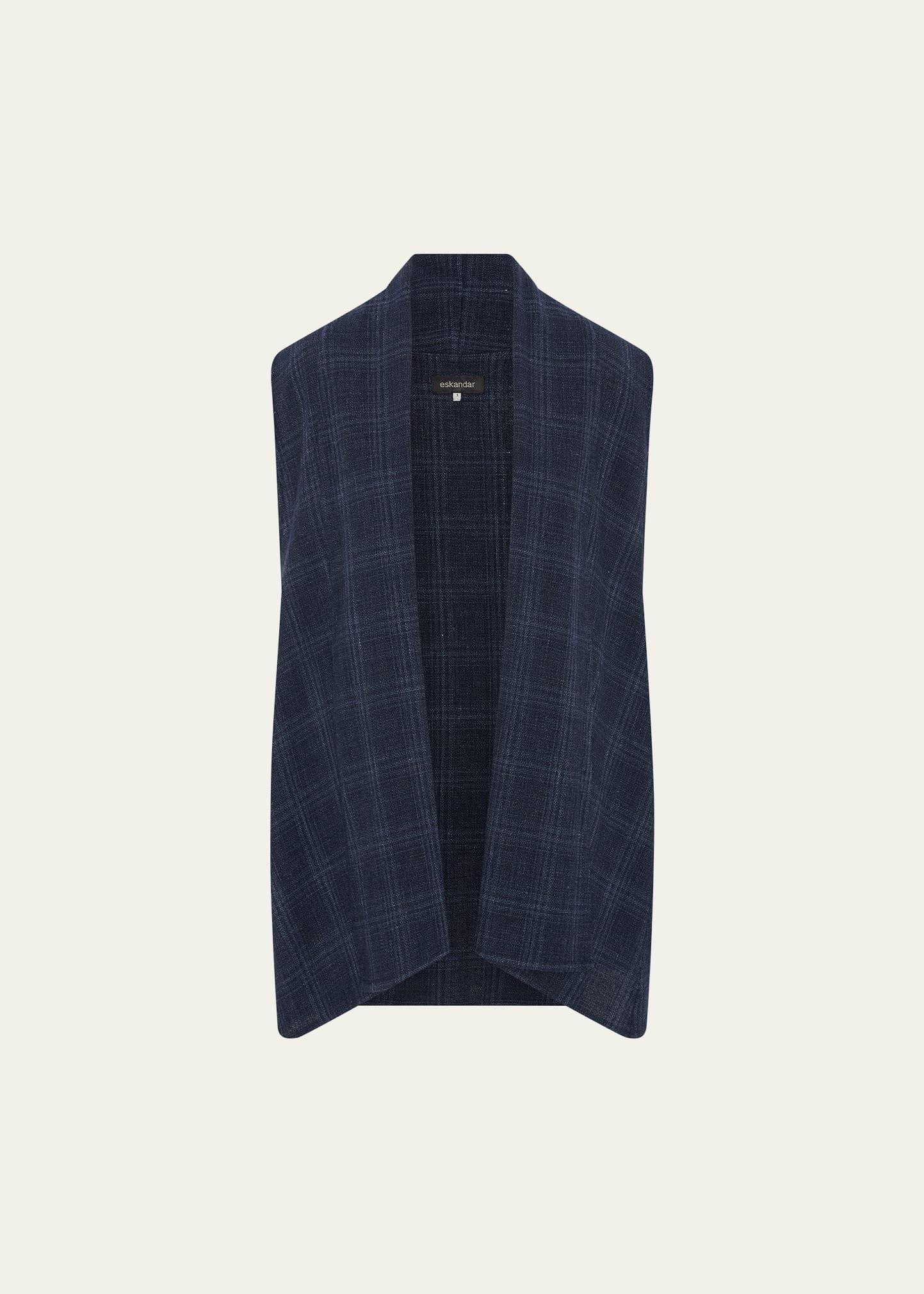 a-line scrunch shawl-collar waistcoat (long length)