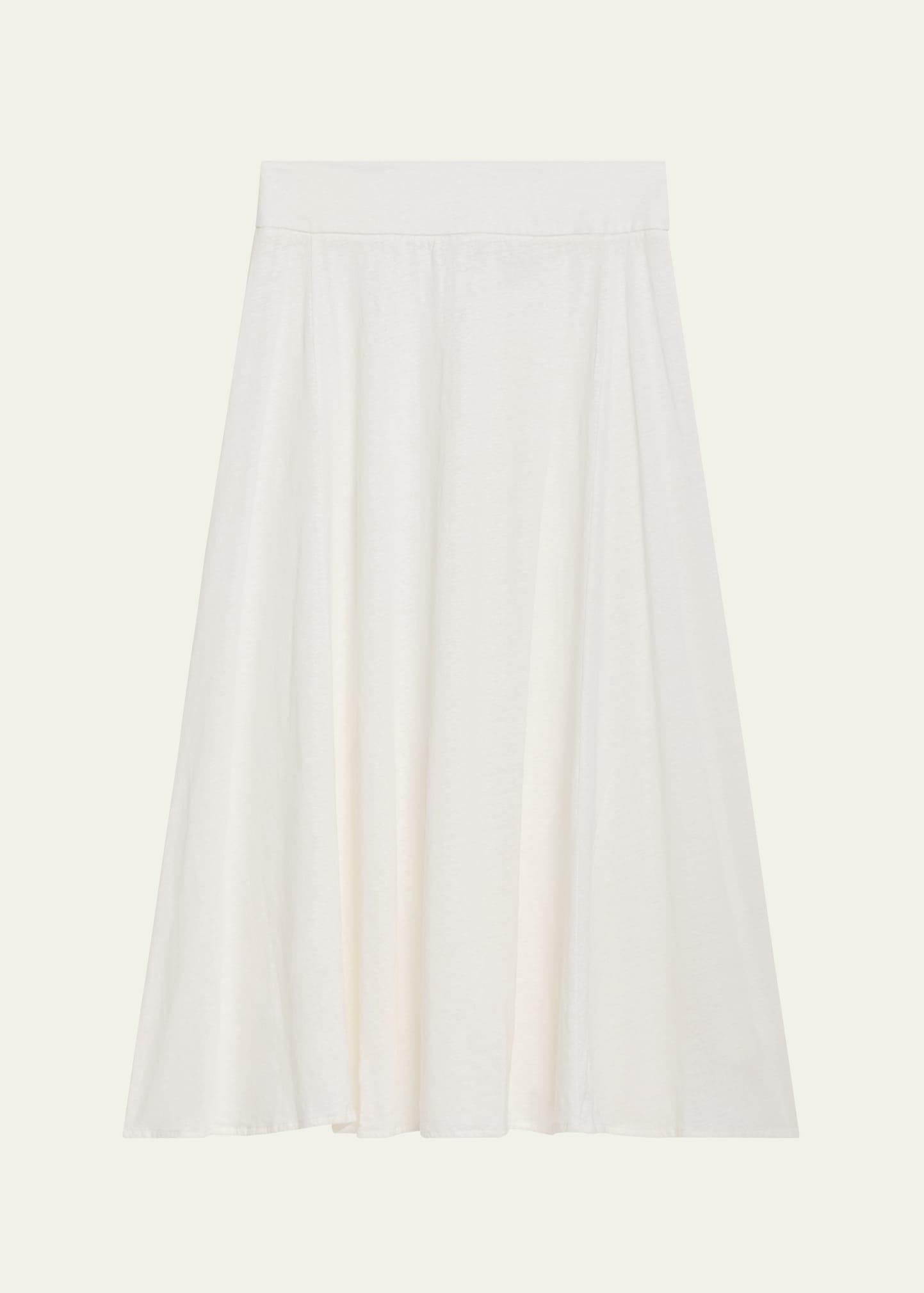 a-line stretch linen maxi skirt