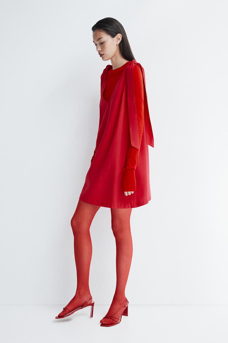a-line tie-strap dress