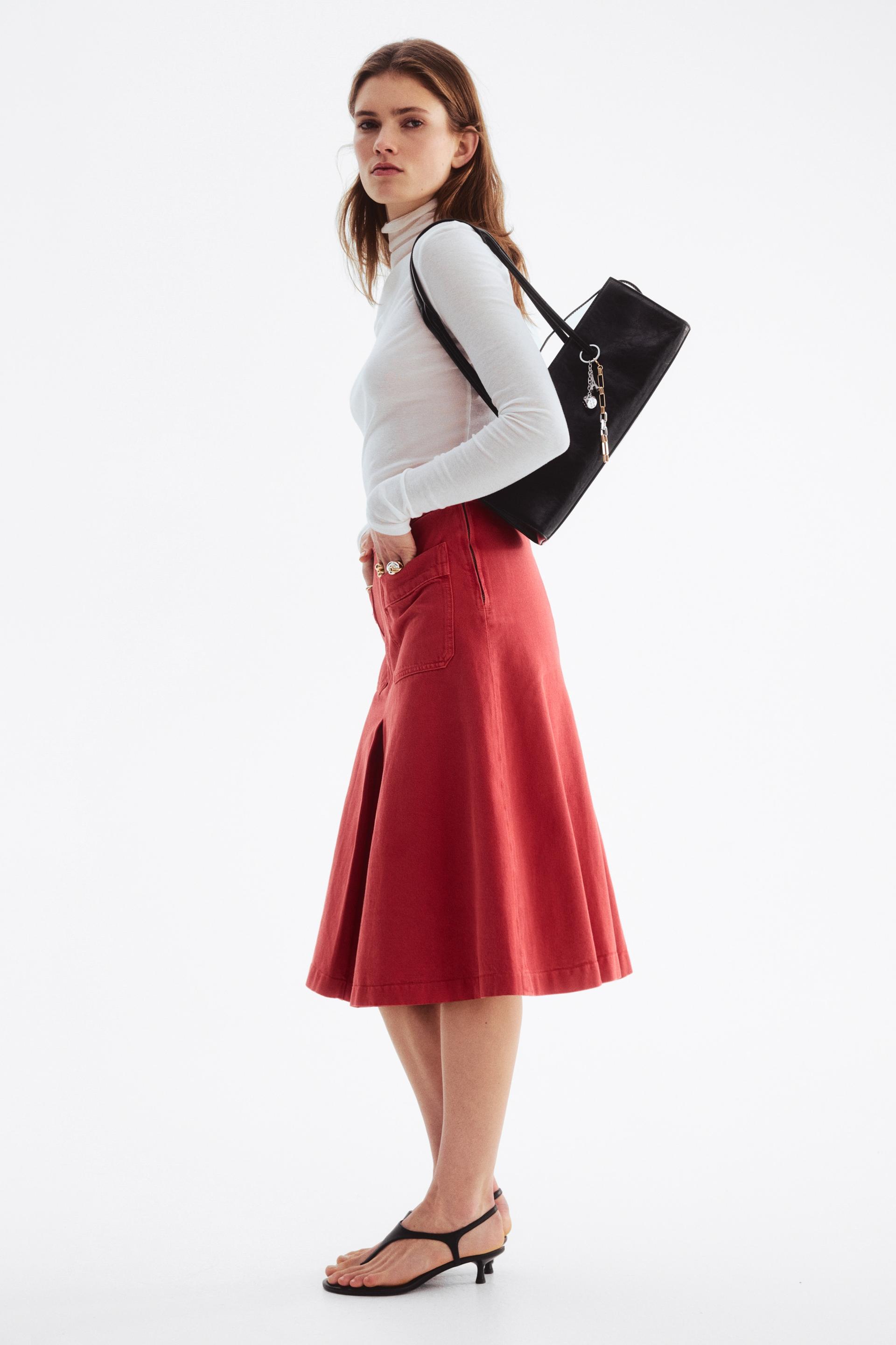 a-line twill skirt