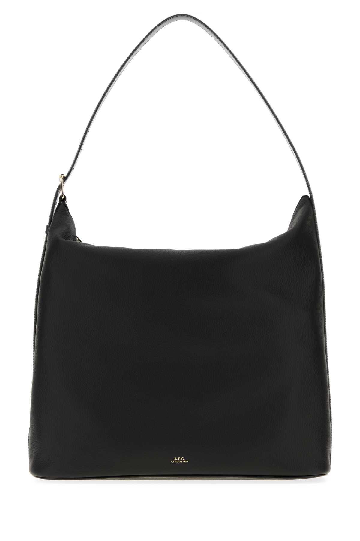 a. p.c. black leather maxi vera shopping bag