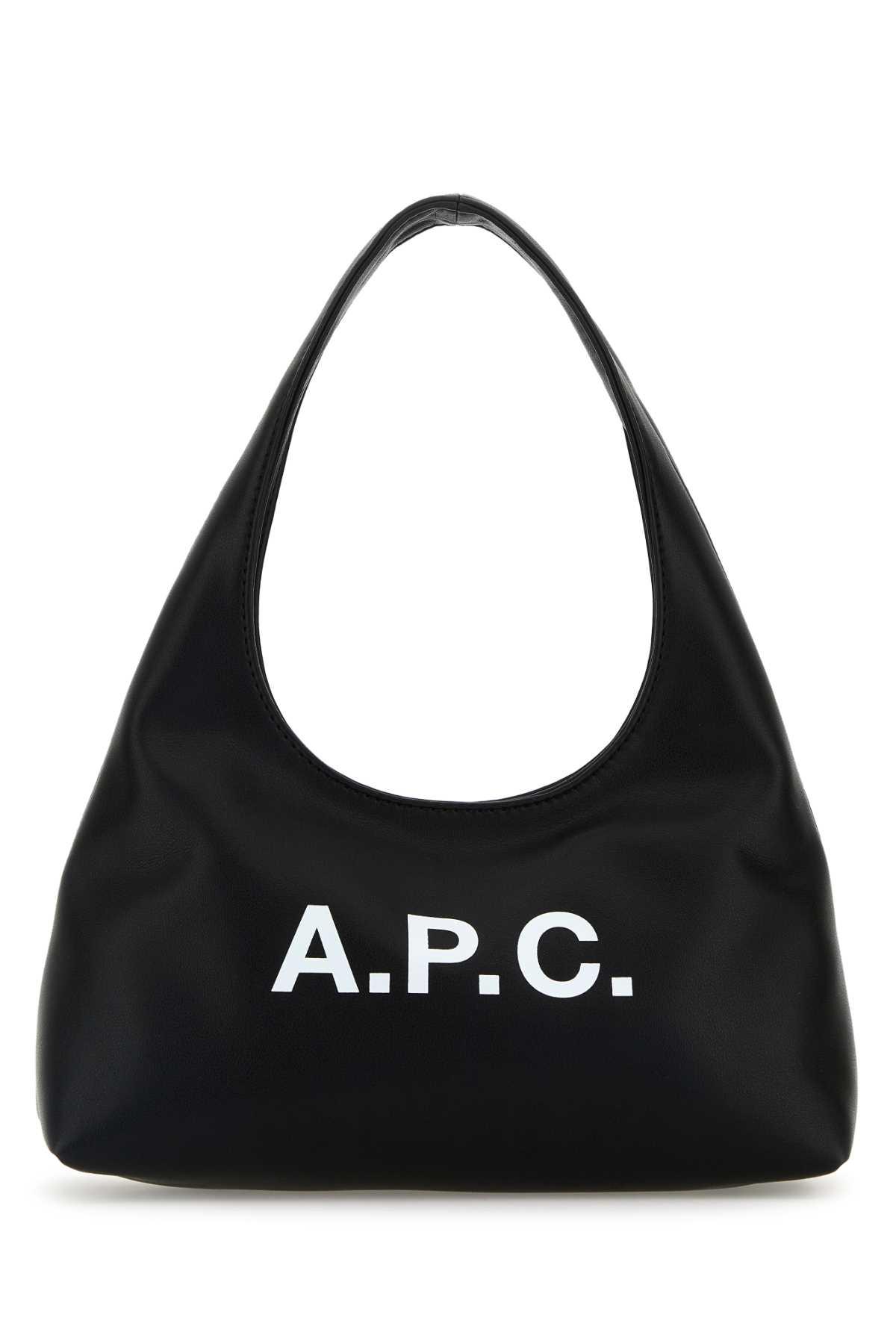 a. p.c. black synthetic leather small ninon shoulder bag